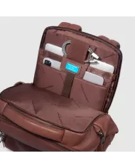 Piquadro Zaino in pelle porta pc 15,6" Cronus Marrone