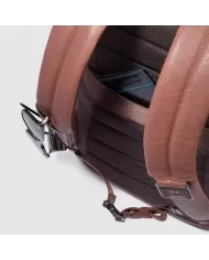 Piquadro Zaino in pelle porta pc 15,6" Cronus Marrone