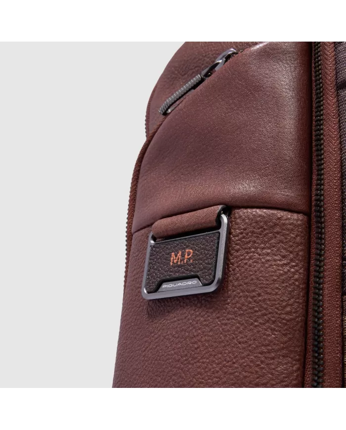 Piquadro Zaino in pelle porta pc 15,6" Cronus Marrone