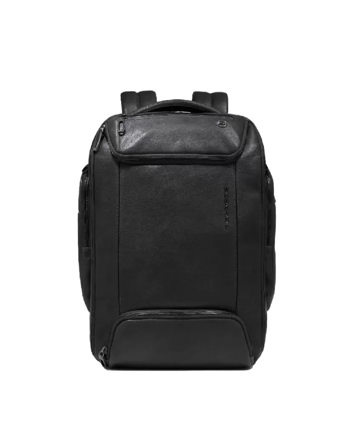 Piquadro Zaino in pelle porta pc 15,6" Cronus Nero