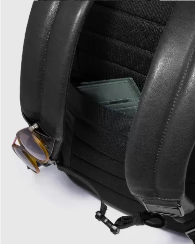 Piquadro Zaino in pelle porta pc 15,6" Cronus Nero