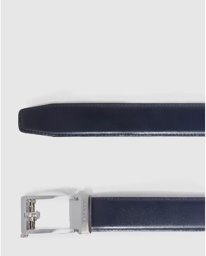 Piquadro Cintura uomo in pelle senza fori Blu