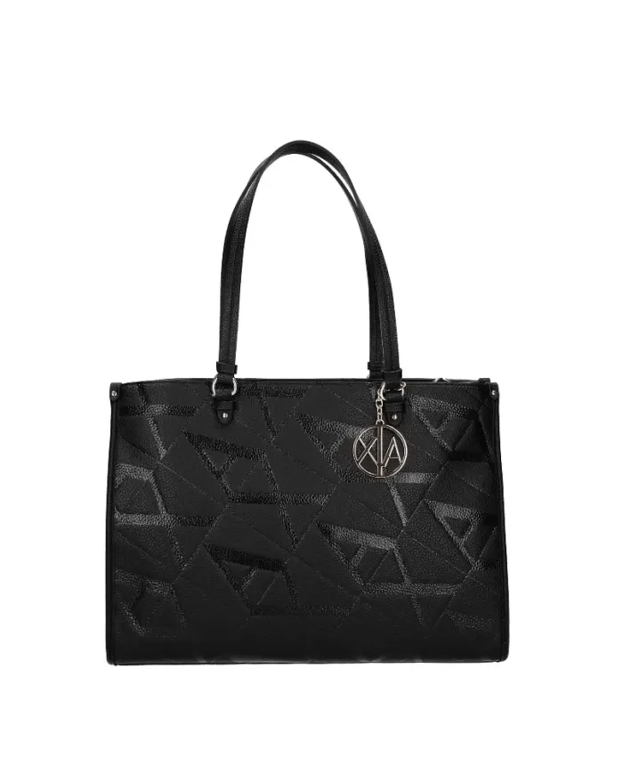 Armani Exchange Borsa grande logata Nero