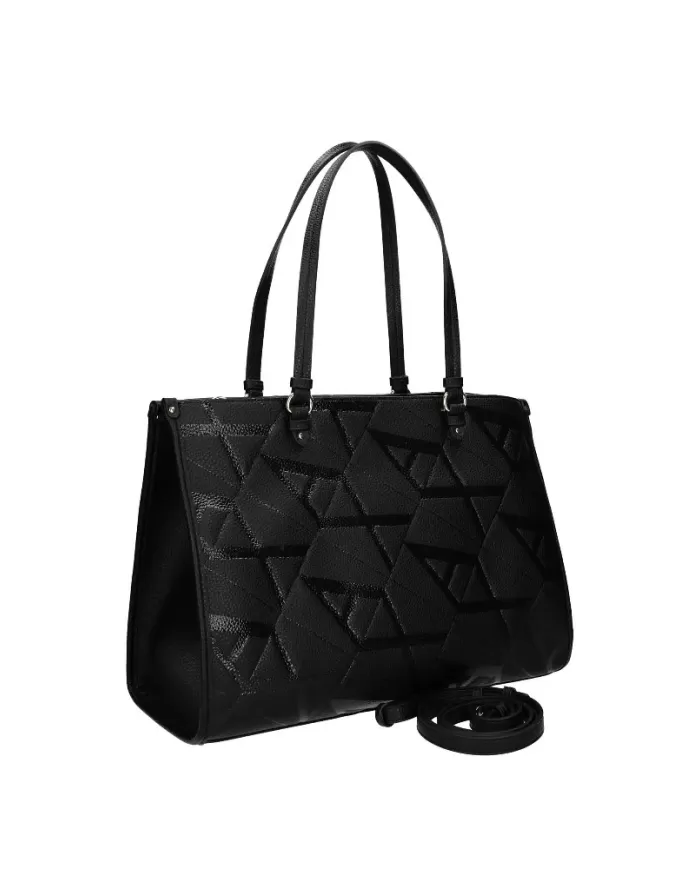 Armani Exchange Borsa grande logata Nero