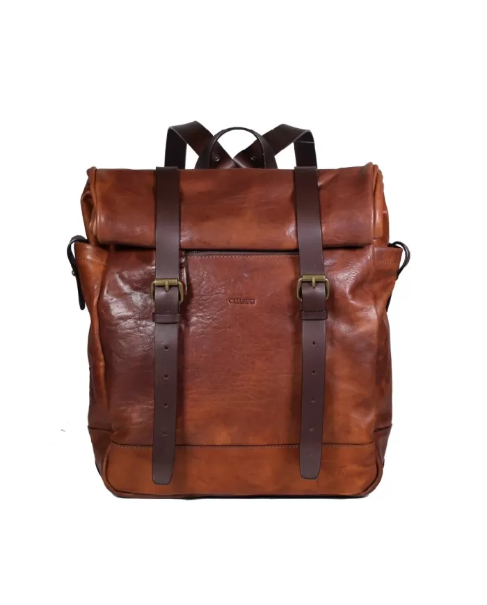 CHIARUGI Zaino cuoio vintage porta pc 13 Marrone