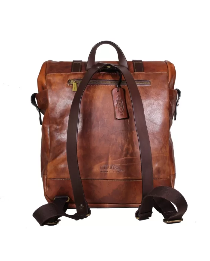 CHIARUGI Zaino cuoio vintage porta pc 13 Marrone