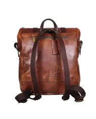 CHIARUGI Zaino cuoio vintage porta pc 13 Marrone