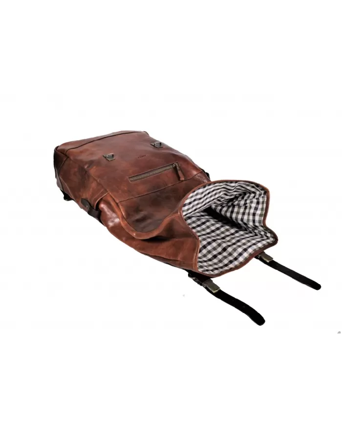 CHIARUGI Zaino cuoio vintage porta pc 13 Marrone