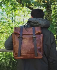 CHIARUGI Zaino cuoio vintage porta pc 13 Marrone