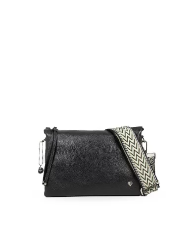 Caleidos Borsa bandoliera in pelle Nero