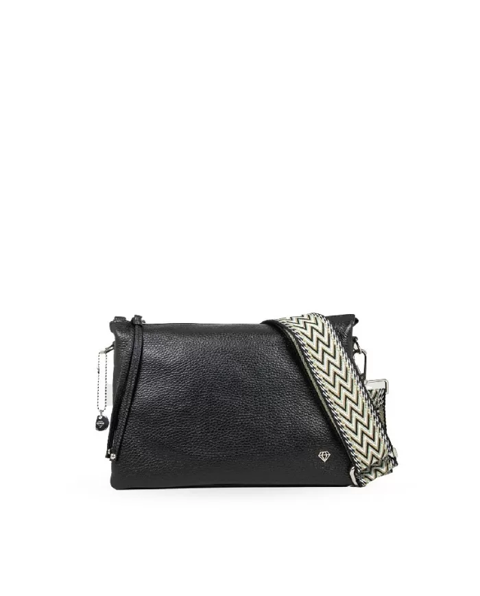 Caleidos Borsa bandoliera in pelle Nero