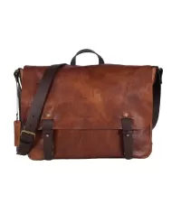 CHIARUGI Borsa messenger cuoio vintage Marrone