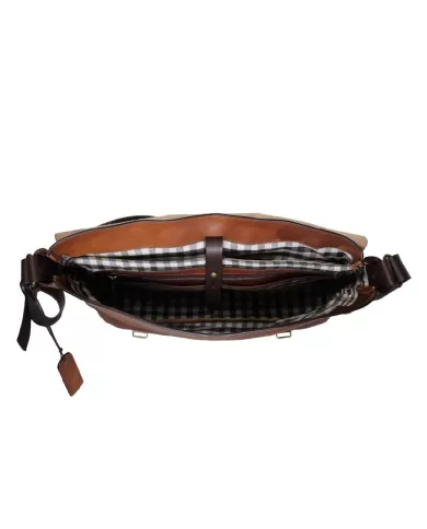 CHIARUGI Borsa messenger cuoio vintage Marrone