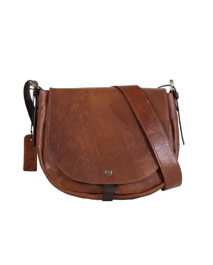 CHIARUGI Borsa a tracolla in pelle vintage Moyie Marrone