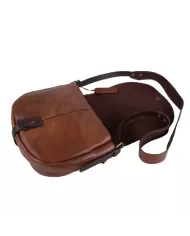 CHIARUGI Borsa a tracolla in pelle vintage Moyie Marrone