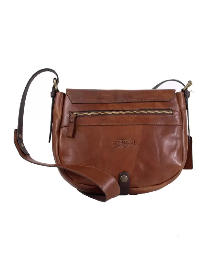 CHIARUGI Borsa a tracolla in pelle vintage Moyie Marrone