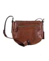 CHIARUGI Borsa a tracolla in pelle vintage Moyie Marrone