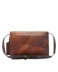 CHIARUGI Borsa piccola in pelle vintage Lulea Marrone