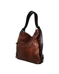 CHIARUGI Borsa zaino in pelle vintage Lulea Marrone