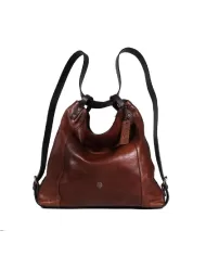 CHIARUGI Borsa zaino in pelle vintage Lulea Marrone