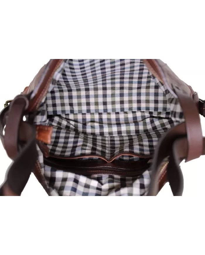 CHIARUGI Borsa zaino in pelle vintage Lulea Marrone