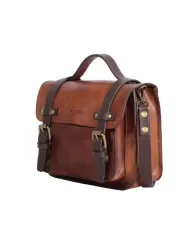 CHIARUGI Borsa piccola in pelle vintage Kiana Marrone