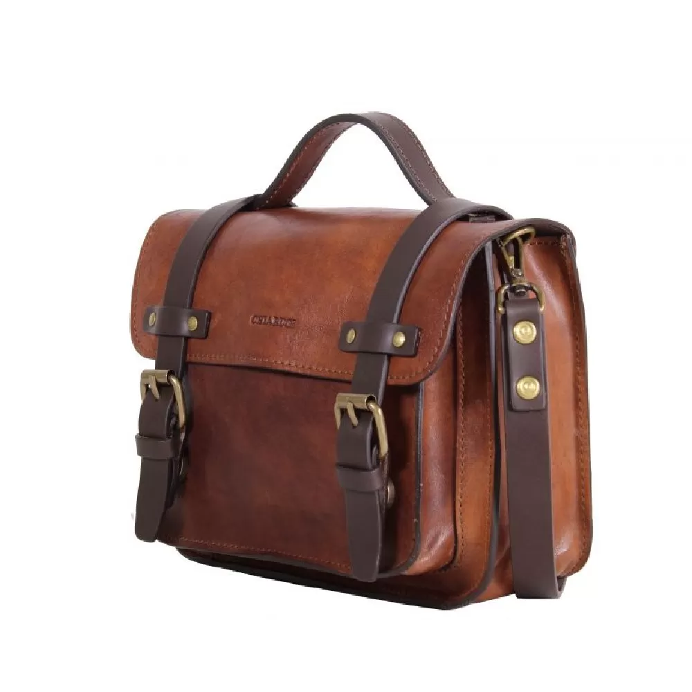 CHIARUGI Borsa piccola in pelle vintage Kiana Marrone - Foto 3 di 5
