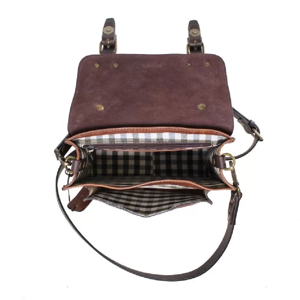 CHIARUGI Borsa piccola in pelle vintage Kiana Marrone - Foto 4 di 5