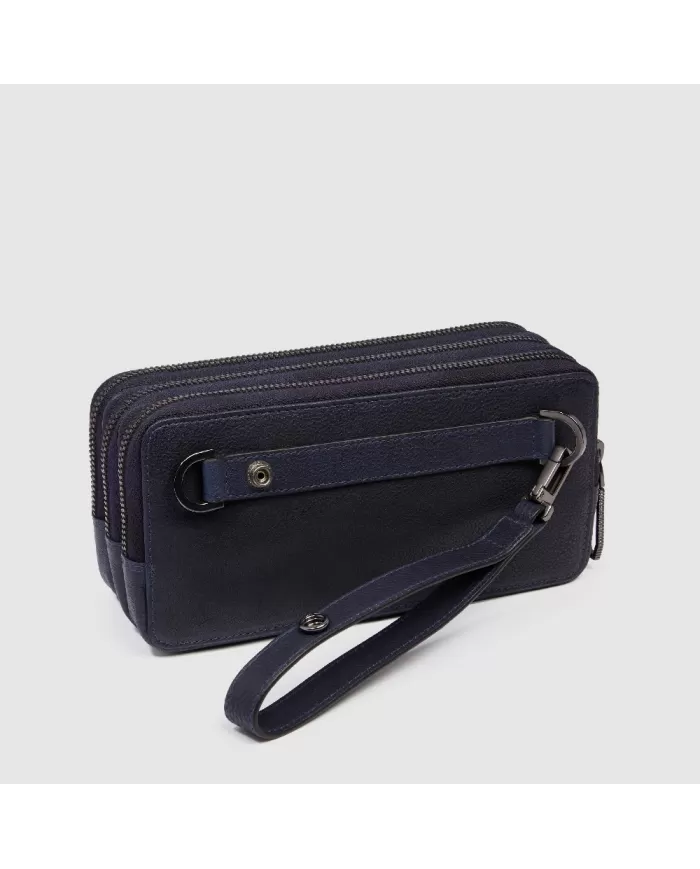 Piquadro Pochette uomo in pelle Cronus Blu