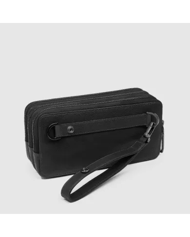 Piquadro Pochette uomo in pelle Cronus Nero