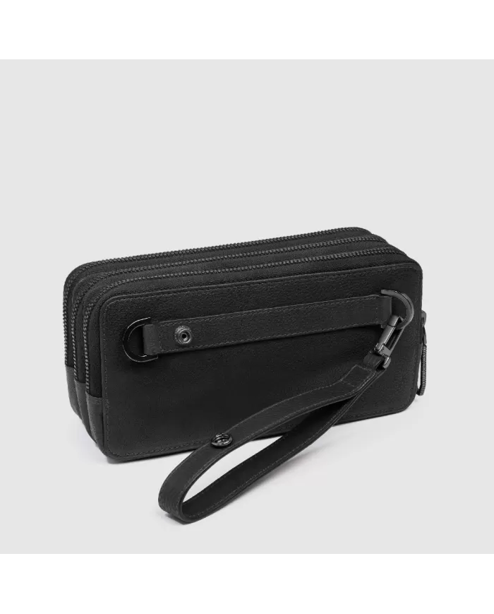 Piquadro Pochette uomo in pelle Cronus Nero