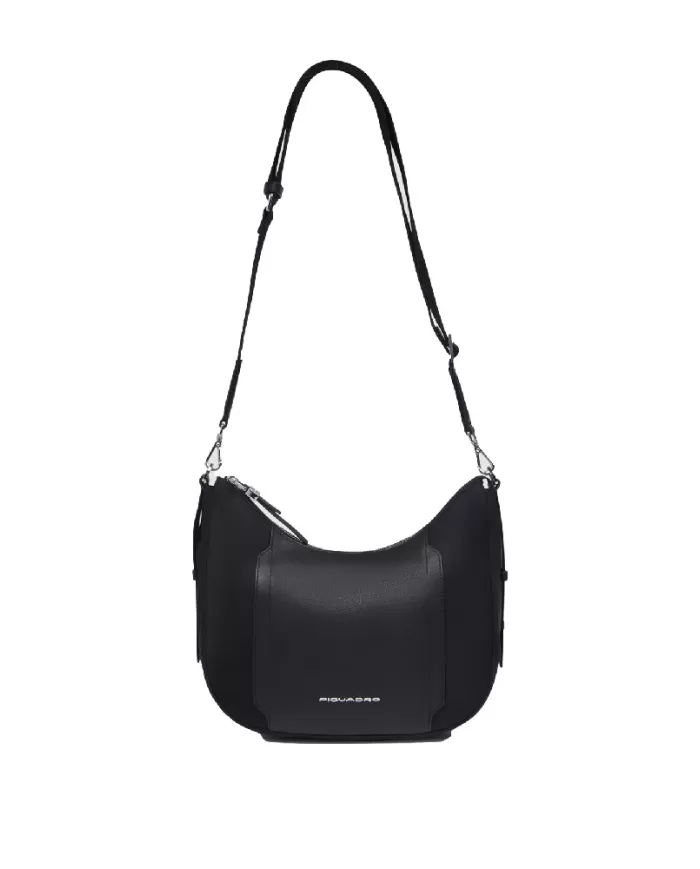 Piquadro Borsa nylon e pelle Lyra Nero