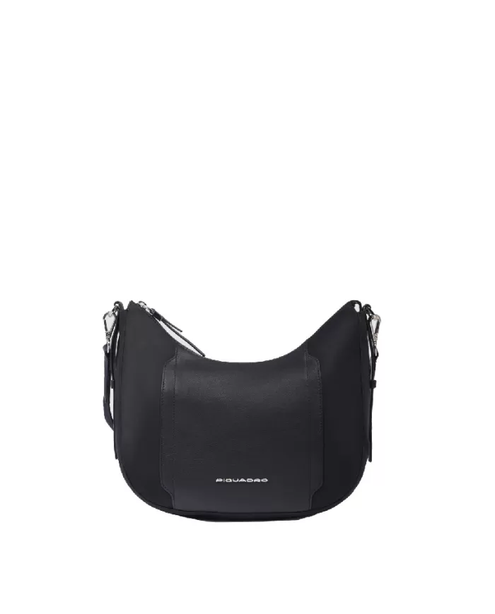 Piquadro Borsa nylon e pelle Lyra Nero