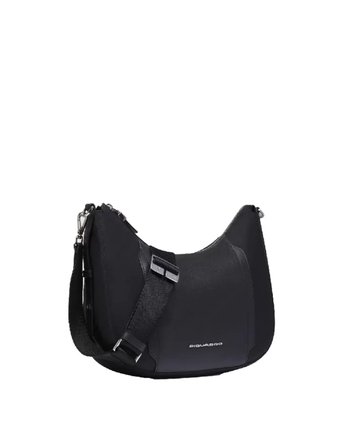 Piquadro Borsa nylon e pelle Lyra Nero