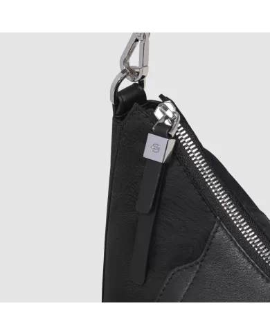 Piquadro Borsa nylon e pelle Lyra Nero