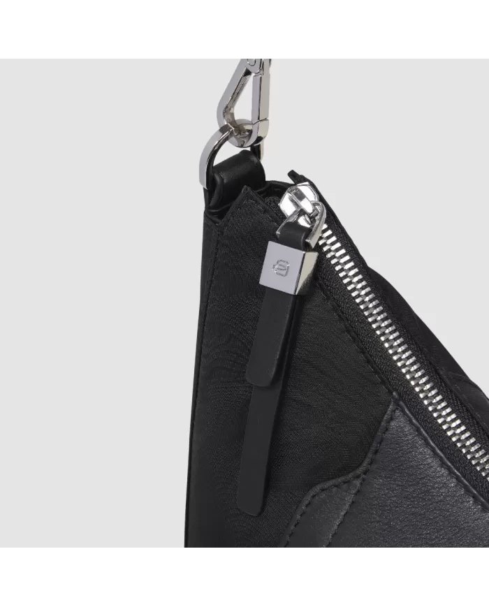 Piquadro Borsa nylon e pelle Lyra Nero