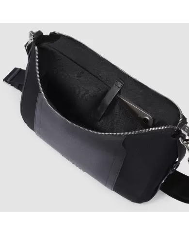 Piquadro Borsa nylon e pelle Lyra Nero