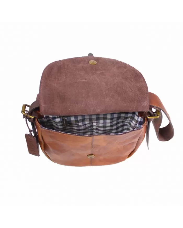 CHIARUGI Borsa piccola in pelle vintage Conconully Marrone