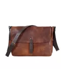 CHIARUGI Borsa messenger in pelle vintage Kinosis Marrone