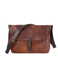 CHIARUGI Borsa messenger in pelle vintage Kinosis Marrone