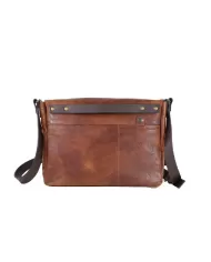 CHIARUGI Borsa messenger in pelle vintage Kinosis Marrone