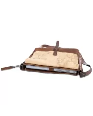 CHIARUGI Borsa messenger in pelle vintage Kinosis Marrone