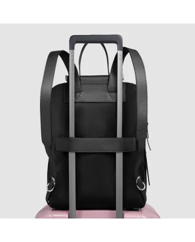 Piquadro Zaino tessuto pelle porta pc 14" Lyra Nero
