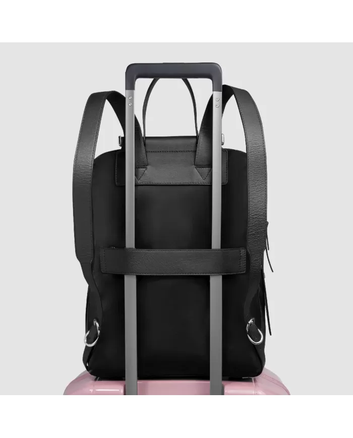 Piquadro Zaino tessuto pelle porta pc 14" Lyra Nero