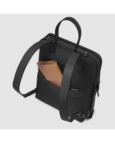 Piquadro Zaino tessuto pelle porta pc 14" Lyra Nero