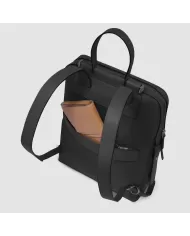 Piquadro Zaino tessuto pelle porta pc 14" Lyra Nero