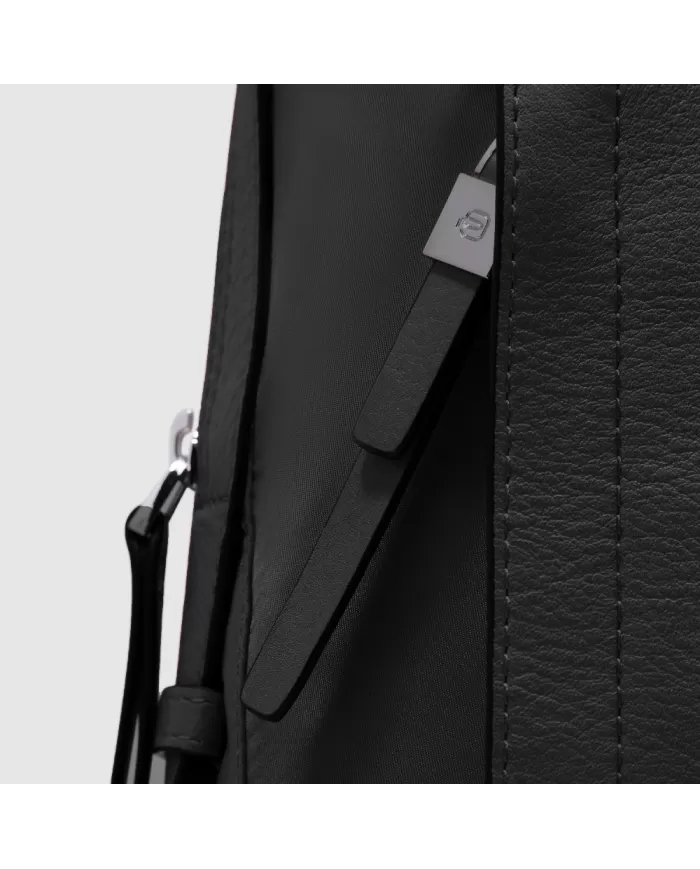 Piquadro Zaino tessuto pelle porta pc 14" Lyra Nero