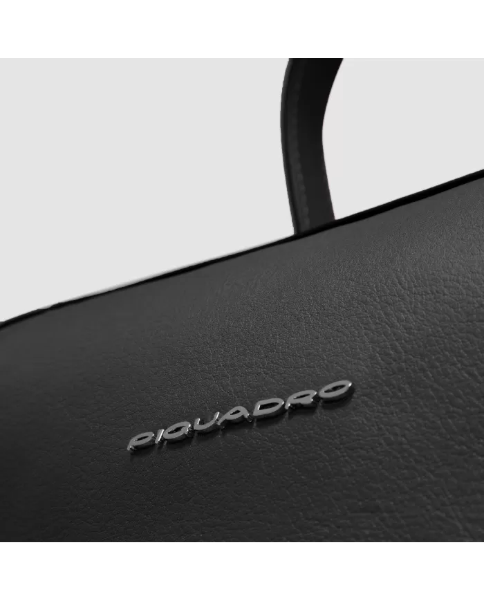 Piquadro Zaino tessuto pelle porta pc 14" Lyra Nero