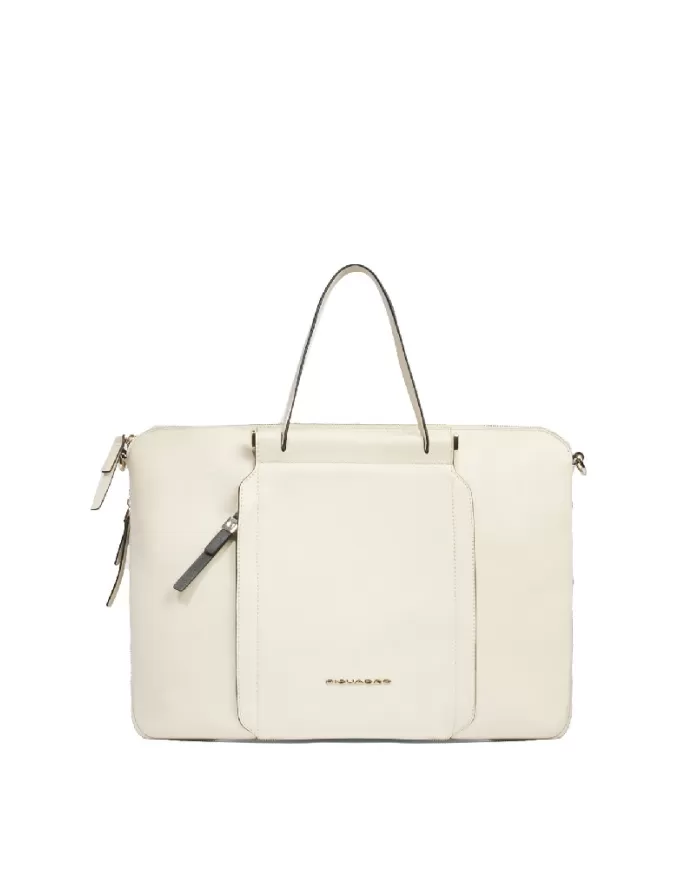 Piquadro Cartella donna pelle pc 15" Circle Bianco