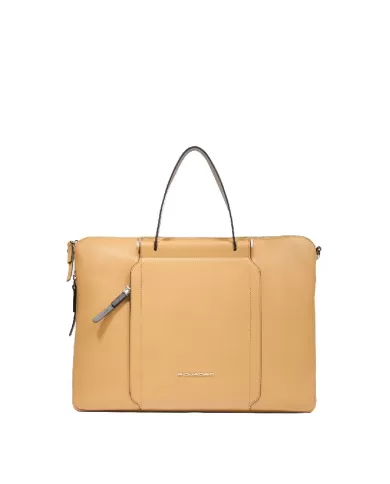 Piquadro Cartella donna pelle pc 15" Circle Giallo/Beige